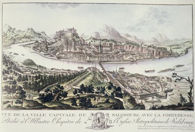 View of the Capital City and Fortress of Salzburg, dedicated to the Illustrious Chapter of the Metropolitan Church of Salzburg, 1791 by Friedrich Gotthard Naumann